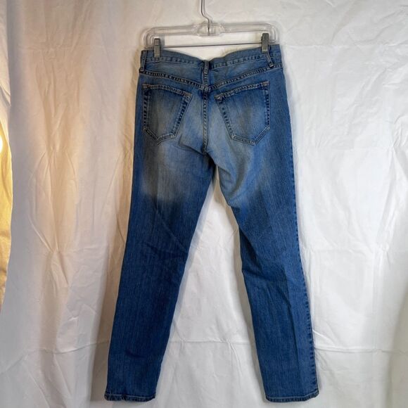 Eddie Bauer Embroidered Sides Denim Blue Jeans Size 2 Vintage Ankle Jeans - Picture 2 of 8